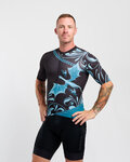 HOLOKOLO Cycling short sleeve jersey - DRAGON - blue/black