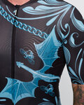 HOLOKOLO Cycling short sleeve jersey - DRAGON - blue/black