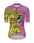 RIVANELLE Cycling short sleeve jersey - CHEETAH - yellow/pink