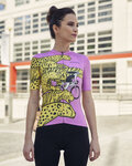 RIVANELLE Cycling short sleeve jersey - CHEETAH - yellow/pink