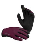 IXS Cycling long-finger gloves - CARVE - bordeaux/black