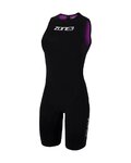 ZONE3 Cycling skinsuit - STEAMLINE - black/purple