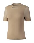 SHIMANO Cycling short sleeve t-shirt - VERTEX SS - beige