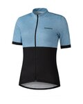 SHIMANO Cycling short sleeve jersey - ELEMENT - light blue/black