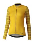 SHIMANO Cycling winter long sleeve jersey - KAEDE PRINTED LONG - yellow