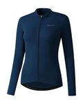 SHIMANO Cycling winter long sleeve jersey - KAEDE THERMAL LONG - blue