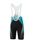 SHIMANO Cycling bib shorts - TEAM - black/turquoise
