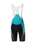 SHIMANO Cycling bib shorts - TEAM - black/turquoise