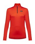 GORE Cycling long sleeve t-shirt - EVERYDAY THERMO 1/4-ZIP WMN - orange
