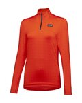GORE Cycling long sleeve t-shirt - EVERYDAY THERMO 1/4-ZIP WMN - orange