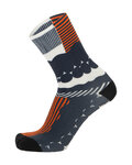 SANTINI Cyclingclassic socks - OPTIC - white/orange/grey