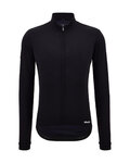 SANTINI Cycling winter long sleeve jersey - IMPETUS ZIP - black