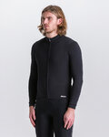 SANTINI Cycling winter long sleeve jersey - IMPETUS ZIP - black