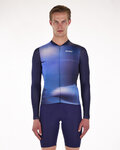 SANTINI Cycling summer long sleeve jersey - OMBRA ECO SLEEK  - blue