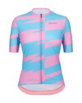SANTINI Cycling short sleeve jersey - FURIA SMART - pink/turquoise