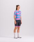 SANTINI Cycling short sleeve jersey - FURIA SMART - pink/turquoise