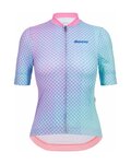 SANTINI Cycling short sleeve jersey - PAWS FORMA - pink/purple