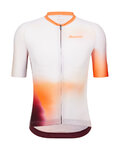 SANTINI Cycling short sleeve jersey - OMBRA - white/orange