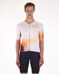 SANTINI Cycling short sleeve jersey - OMBRA - white/orange