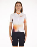 SANTINI Cycling short sleeve jersey - OMBRA - white/orange