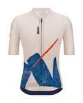 SANTINI Cycling short sleeve jersey - NOTE - white/blue