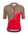 SANTINI Cycling short sleeve jersey - SPOT - red/brown
