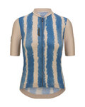 SANTINI Cycling short sleeve jersey - BAMBU - blue/beige