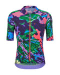 SANTINI Cycling short sleeve jersey - REDUX LOUD - green/purple/pink
