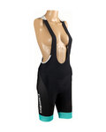 SANTINI Cycling bib shorts - OSAKA TONO LADY PELLS - black/turquoise