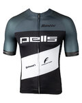 SANTINI Cycling short sleeve jersey - TONO PELLS - black/grey