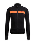 SANTINI Cycling winter long sleeve jersey - ADAPT WOOL  - orange/black