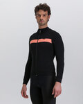 SANTINI Cycling winter long sleeve jersey - ADAPT WOOL  - orange/black