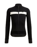 SANTINI Cycling winter long sleeve jersey - ADAPT WOOL - black