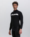 SANTINI Cycling winter long sleeve jersey - ADAPT WOOL - black