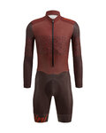 SANTINI Cycling skinsuit - CROSS RUGGINE - brown