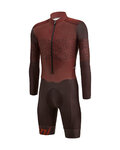 SANTINI Cycling skinsuit - CROSS RUGGINE - brown