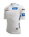 SANTINI Cycling short sleeve jersey - TDF FAN BEST YOUNG RIDER - white