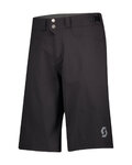 SCOTT Cycling shorts without bib - TRAIL FLOW W/PAD - black