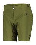 SCOTT Cycling shorts without bib - ENDURANCE LS/FIT W/PAD - green