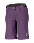 SCOTT Cycling shorts without bib - TRAIL FLOW W/PAD W - purple