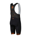 SCOTT Cycling bib shorts - TEAM - black/orange