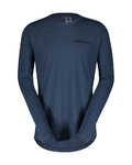 SCOTT Cycling long sleeve t-shirt - DEFINED MERINO LS - blue
