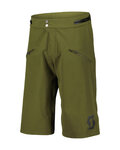 SCOTT Cycling shorts without bib - TRAIL VERTIC PRO W/PAD - green/black