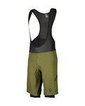 SCOTT Cycling bib shorts - GRAVEL HYBRID +++ - green/black