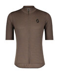 SCOTT Cycling short sleeve jersey - GRAVEL MERINO - brown