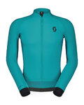 SCOTT Cycling winter long sleeve jersey - PRO WARM - turquoise