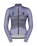 SCOTT Cycling winter long sleeve jersey - TEAM WARM GRAPHICS - light blue