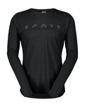 SCOTT Cycling long sleeve t-shirt - DEFINED MERINO LS - black