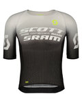 SCOTT Cycling short sleeve jersey - SRAM RACE - black/white
