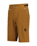 SCOTT Cycling shorts without bib - TRAIL TUNED - brown